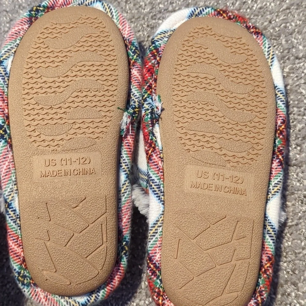 Plaid 'Lil Elf' Christmas Slide Slippers